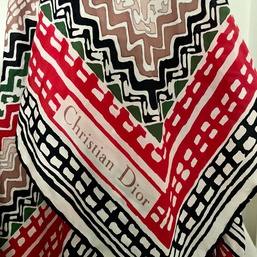 Vintage Christian Dior silk scarf - Picture 2 of 4